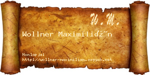 Wollner Maximilián névjegykártya